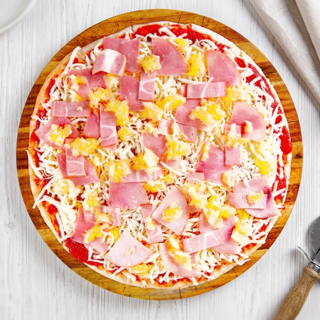 Avatara Pizza Maui Pizza - gluten-free ham and pineapple flatbread pizza Calgary